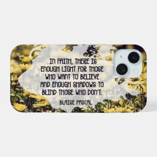 Blaise Pascal Inspirerend quote "In Faith" iPhone 15 Case