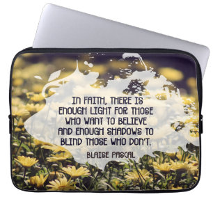 Blaise Pascal Inspirerend quote "In Faith" Laptop Sleeve