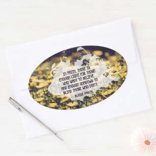 Blaise Pascal Inspirerend quote "In Faith" Ovale Sticker