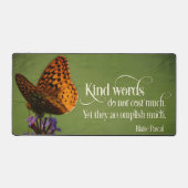 Blaise Pascal Inspirerend Quote "Vriendelijke woor Bureaumat (Voorkant)