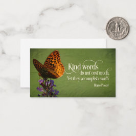 Blaise Pascal Inspirerend Quote "Vriendelijke woor Notitiekaartje