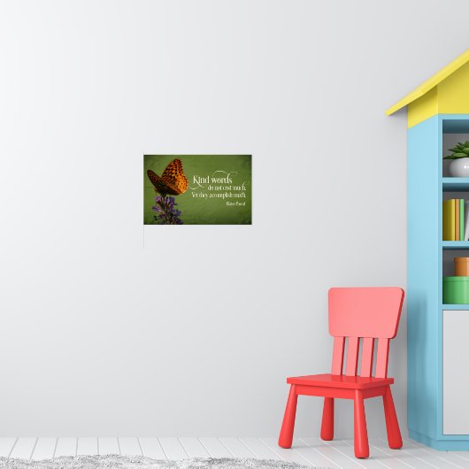 Blaise Pascal Inspirerend Quote "Vriendelijke woor Poster (Kinderkamer 1)