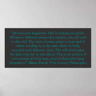 Blaise Pascal over geluk in Man Poster