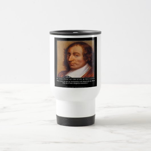 Blaise Pascal Religieus Kwaad Citaat Reisbeker (Center)