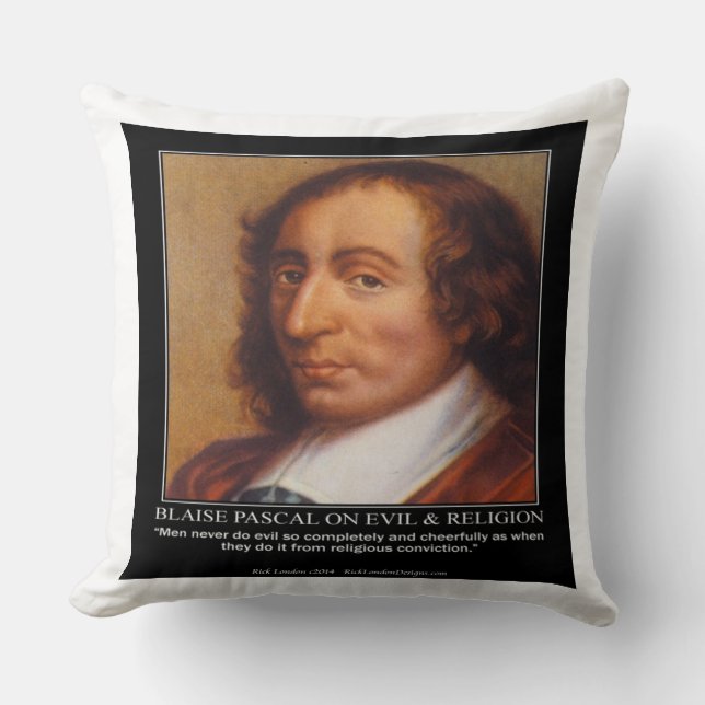 Blaise Pascal & Religieus Kwaad Quote Worp Kussen (Voorkant)