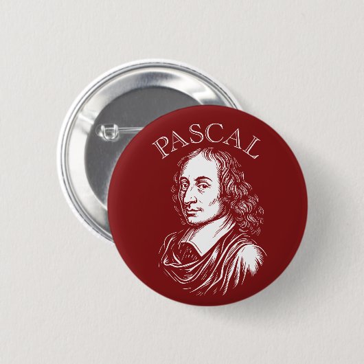 Blaise Pascal ronde pin Button 5,7 Cm (Voorkant /achterkant)