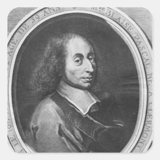 Blaise Pascal Vierkante Sticker (Voorkant)