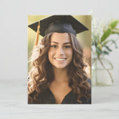 Blak Bow Photo Graduation Aankondiging (Staand voorkant)