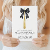 Blak Coquette Bow Tassel Graduation Class of 2026 Kaart
