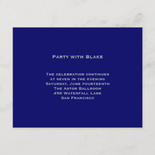 Blake Blue Silver Bar Mitzvah Reception Kaart