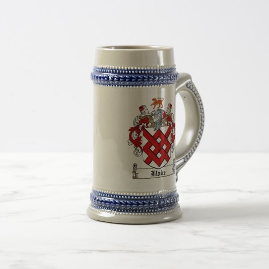 Blake Coat of Arms Stein/Blake Family Crest Bierpul (Voorkant rechts)