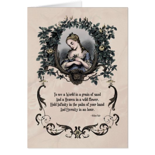 Blake "Een wereld bekijken" Victoriaans kunstkaart (Voorkant)