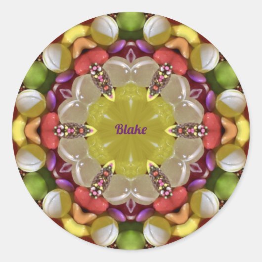 BLAKE ~ EENVOUDIGER SNOEP ~ RONDE STICKER (Voorkant)