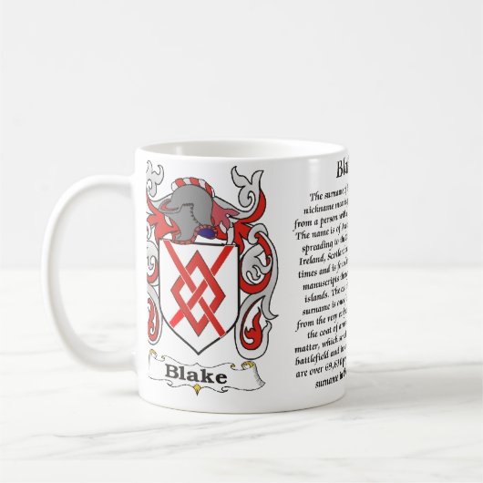 Blake Family Coat of Arms mok (Links)