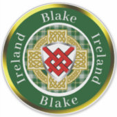 Blake Irish Shield & Celtic Cross op maat Sticker (Voorkant)