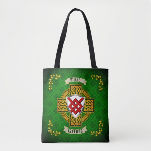 Blake Irish Shield & Celtic Cross op maat Tote Bag (Voorkant)