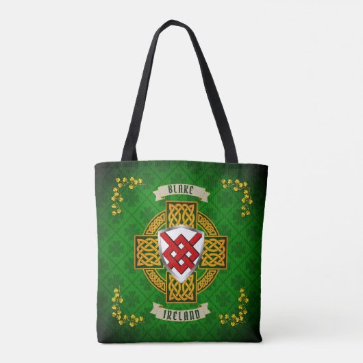 Blake Irish Shield & Celtic Cross op maat Tote Bag (Achterkant)