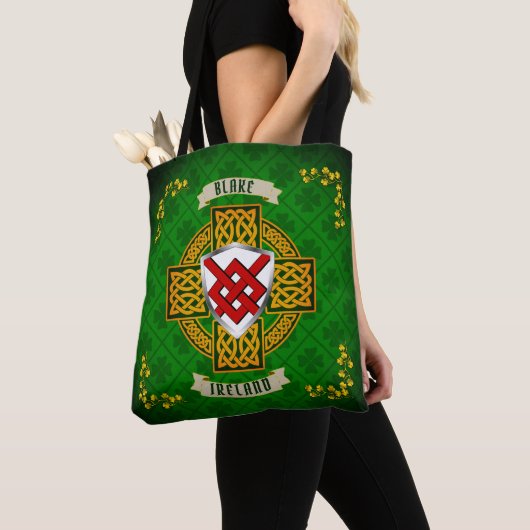 Blake Irish Shield & Celtic Cross op maat Tote Bag (Dichtbij)
