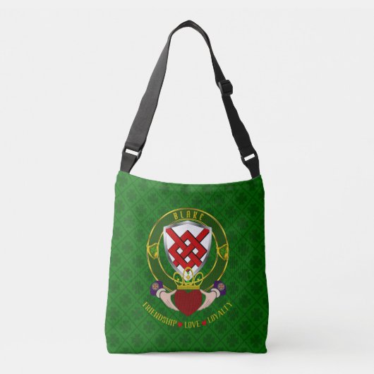 Blake Irish Shield & Claddagh Crossbody Tas (Voorkant)