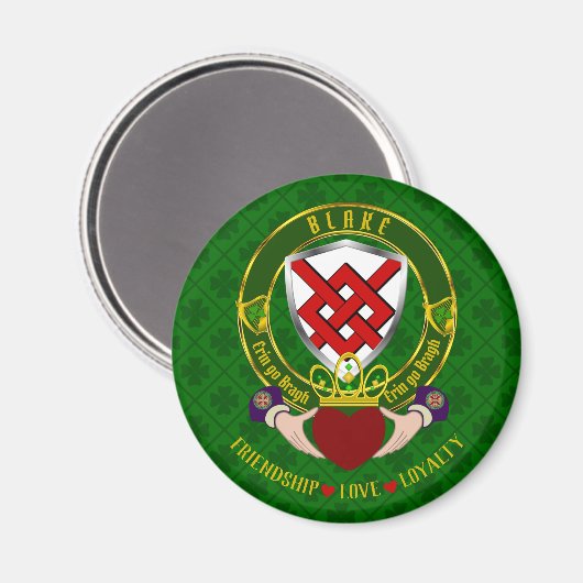 Blake Irish Shield & Claddagh Magneet (Voorkant / Achterkant)
