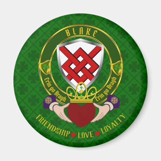 Blake Irish Shield & Claddagh Magneet (Voorkant)