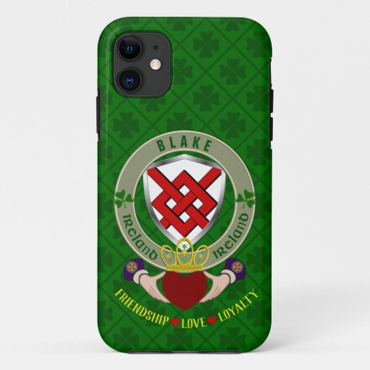 Blake Irish Shield & Claddagh Personalized Hoesje (Achterkant)