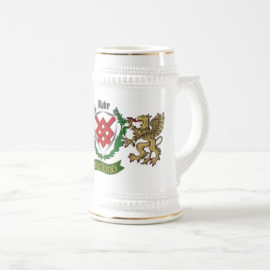 Blake Irish Shield Personalized Bierpul (Voorkant rechts)