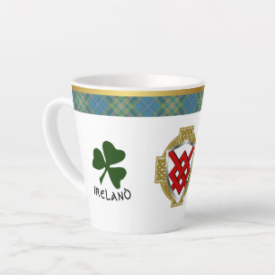 Blake Irish Shield & Tartan gepersonaliseerd Latte Mok