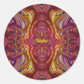 BLAKE ~ Multicolored Fractal Design ~ Ronde Sticker (Voorkant)