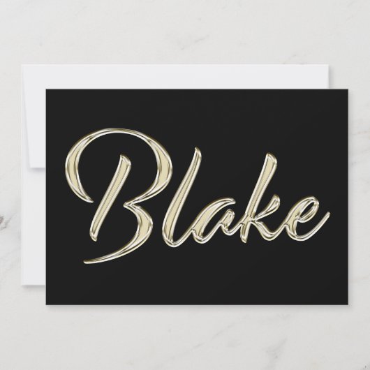 Blake Name white gold Handwriting Karte Kaart (Voorkant)