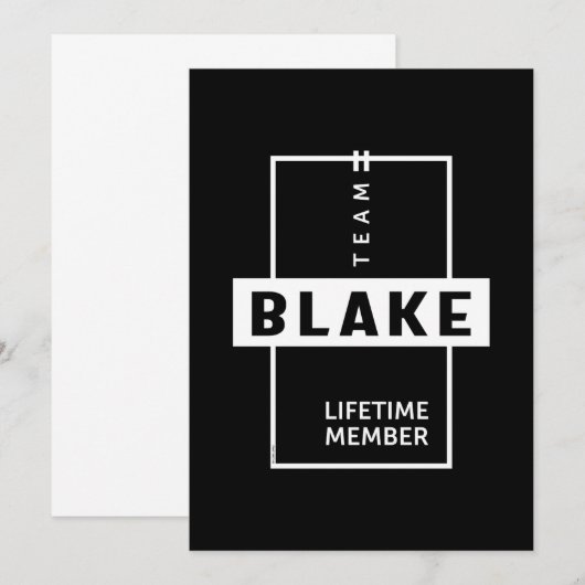 Blake Personal Name Birthday Gift Bedankkaart (Voorkant / Achterkant)