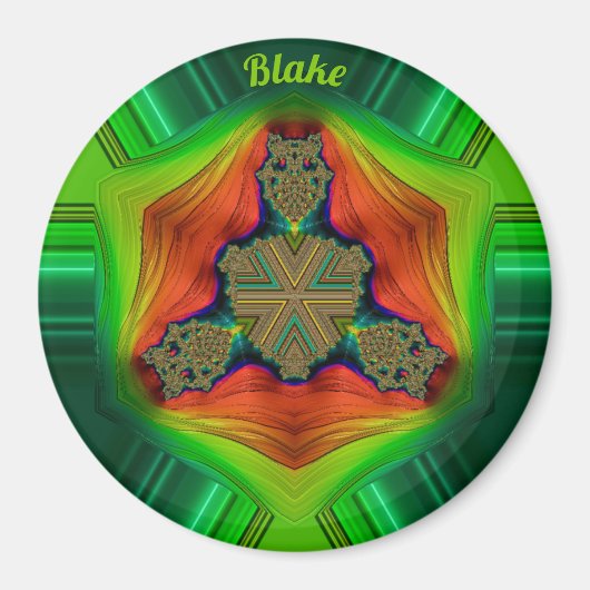 BLAKE ~ Shades Paars, groen, rood en Oranje Magneet (Voorkant)