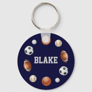 Blake World of Sports Name Sleutelhanger - Navy Bl