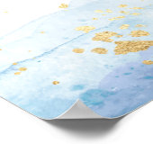 BLAKELY Blauwe Aquarel Verlovingsfeest Verwelkomin Poster (Hoek)