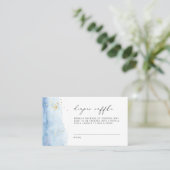 BLAKELY Dusty Blue Waterverf Diaper Raffle Ticket (Staand voorkant)