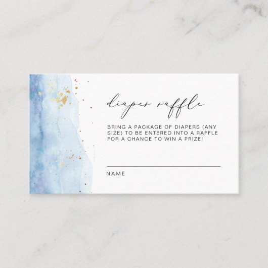 BLAKELY Dusty Blue Waterverf Diaper Raffle Ticket (Voorkant)
