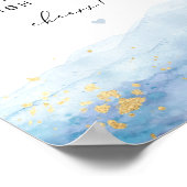 BLAKELY Dusty Blue Waterverf Gold Mimosa Bar Poster (Hoek)