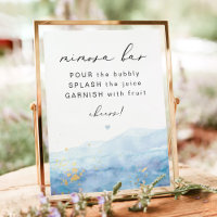 BLAKELY Dusty Blue Waterverf Gold Mimosa Bar