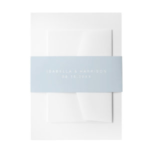 BLAKELY Modern Minimalist Dusty Blue Beach Weddens Uitnodigingen Wikkel