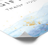 BLAKELY Sky Blue Waterverf Kaarten & cadeaubord Poster (Hoek)