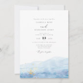 BLAKELY Sky Blue Waterverf Tropische bruiloft Kaart (Voorkant)