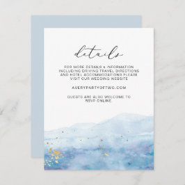 BLAKELY Sky Blue Waterverf Wedding Details Kaart