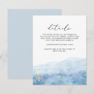 BLAKELY Sky Blue Waterverf Wedding Details Kaart