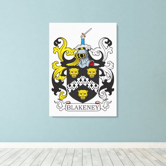Blakeney Coat of Arms Canvas Afdruk (Insitu (Houten vloer))