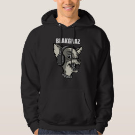 Blakgraz Lucy de hond met hoofdtelefoon T-shirt