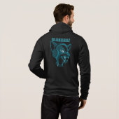 Blakgraz Lucy the Dog met headphones Hoodie (Achterkant volledig)