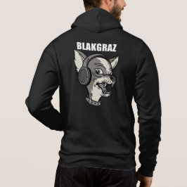 Blakgraz Lucy the Dog met headphones Hoodie