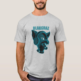 Blakgraz Lucy the Dog met Headphones T-Shirt