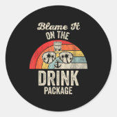 Blame It On The Drink Package Cruise Fun Ronde Sticker (Voorkant)
