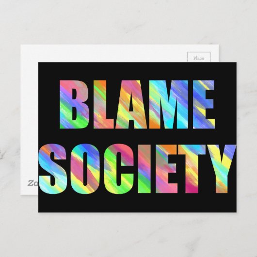 Blame Society Briefkaart (Voorkant / Achterkant)